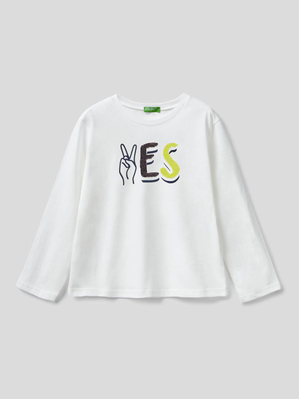 T-shirt 100% cotone con paillettes image number 1