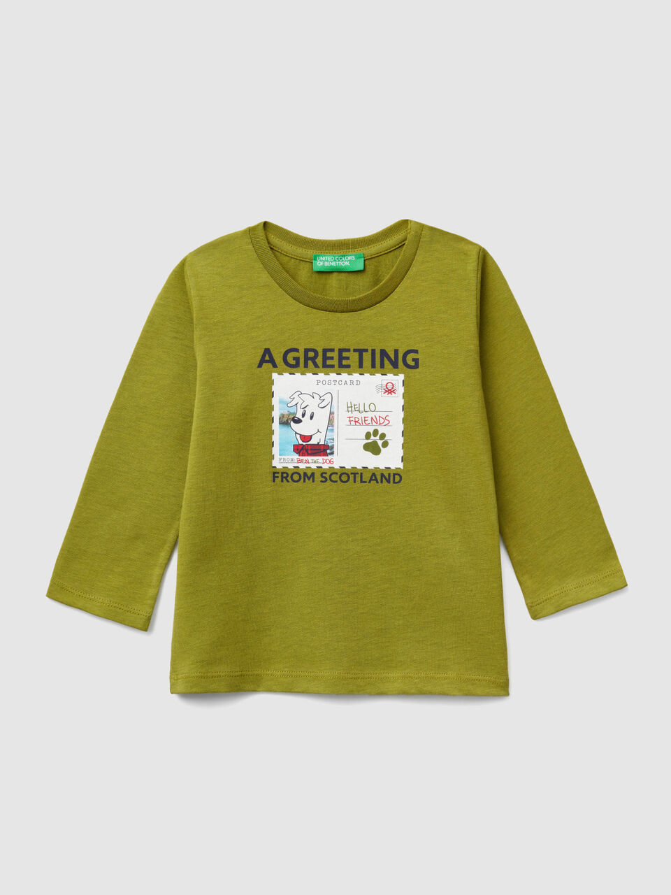 T-shirt con stampa cartolina image number 1