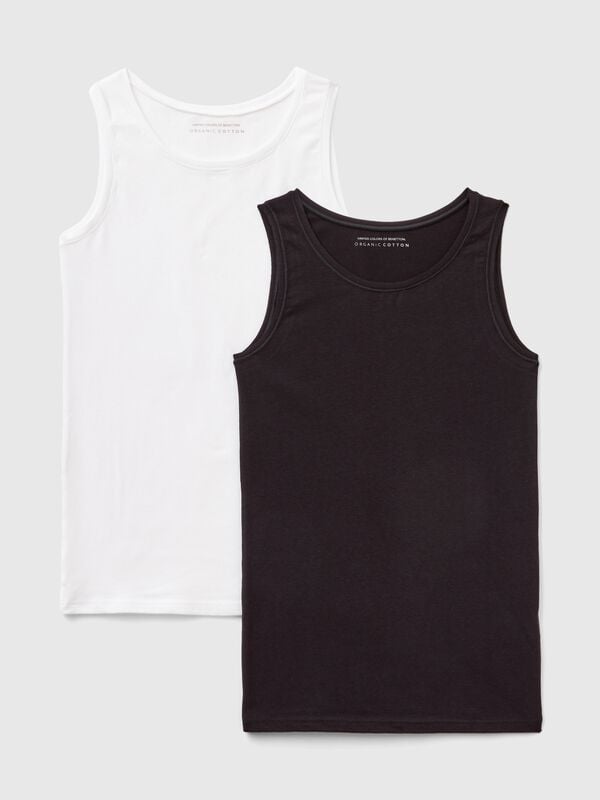 Due canotte in cotone super stretch Bambina