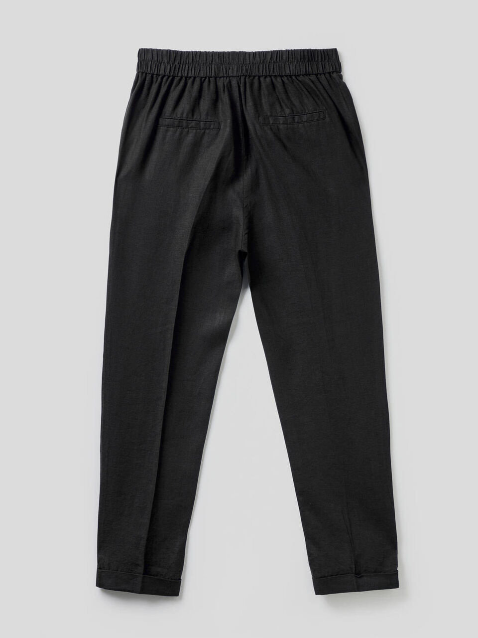 Pantaloni cropped in 100% lino image number 2