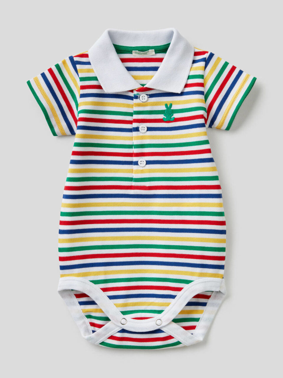 Body a polo in cotone elasticizzato image number 1