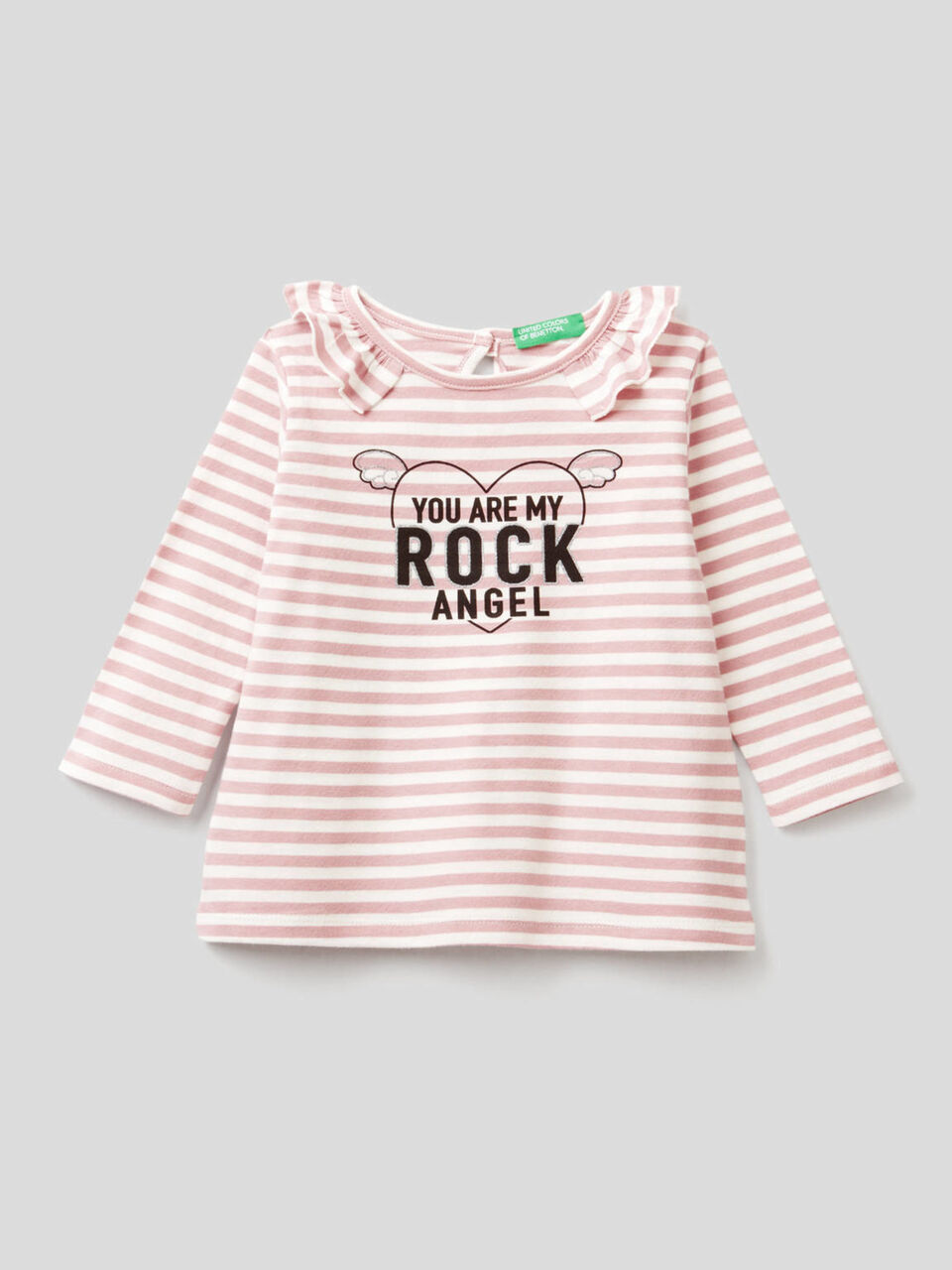 T-shirt a righe in cotone biologico image number 1