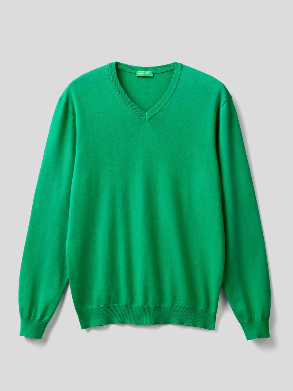 Maglia in puro cotone con scollo a V image number 1