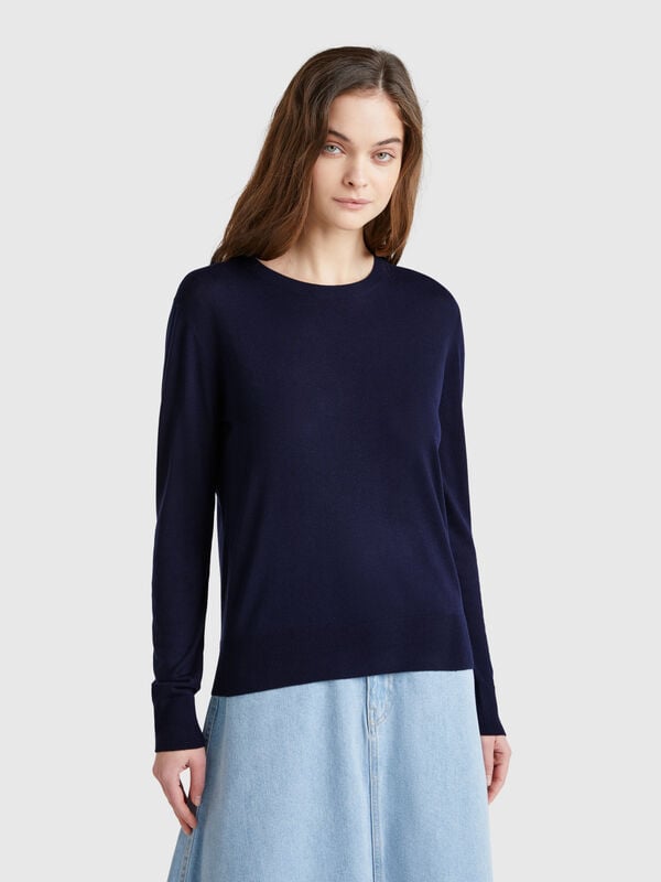 Maglia manica lunga in misto seta Donna