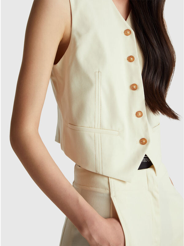 Gilet in misto lana e viscosa Donna