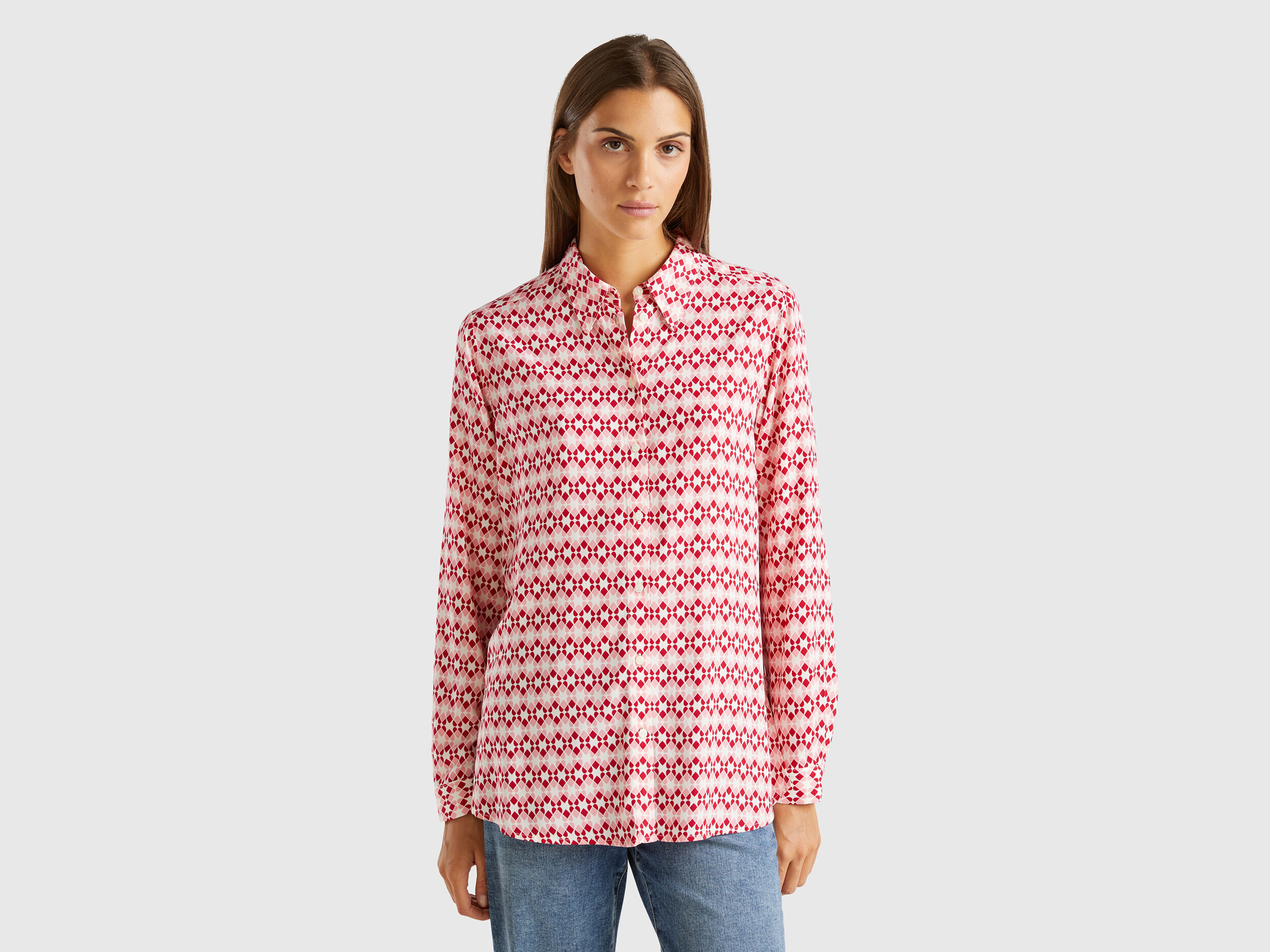 Camicia fantasia in viscosa Multi color Benetton
