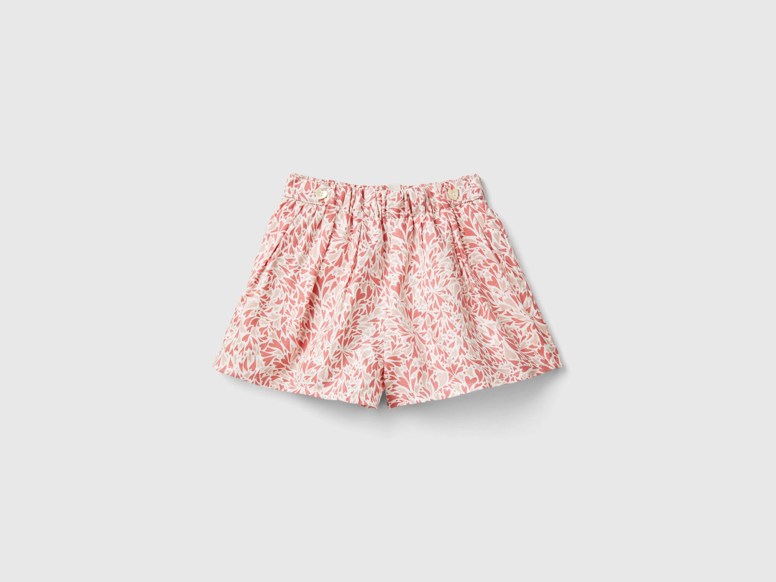 Gonna pantalone a cuori in viscosa Rosa Benetton