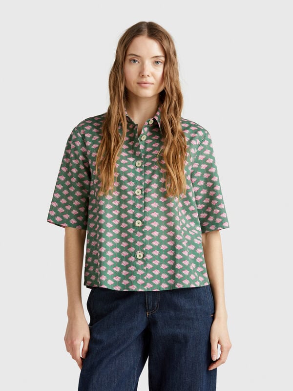 Camicia fantasia in cotone leggero Donna
