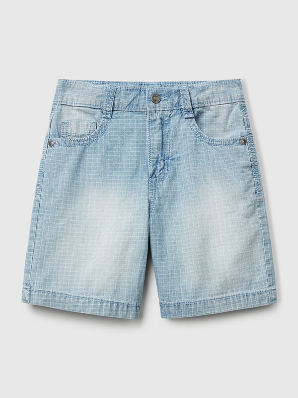 Pantaloni corti straight a quadri Bambino