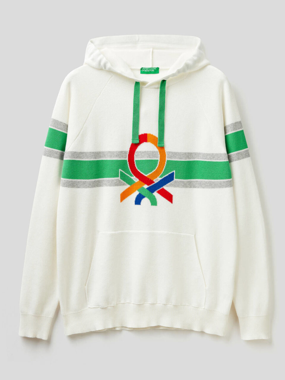 Maglia con cappuccio e logo multicolor image number 1