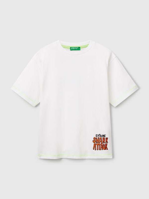 T-shirt con stampa davanti e dietro Bambino