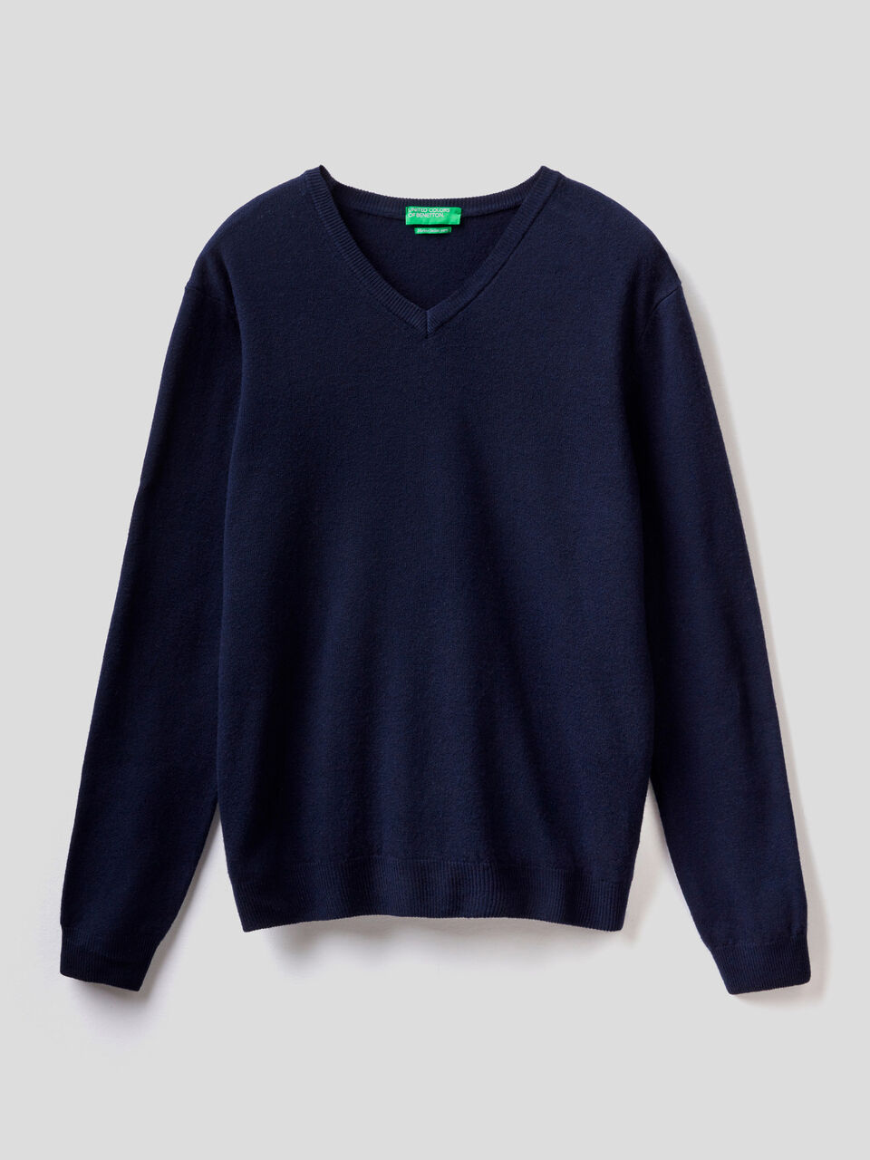Maglia scollo a V in pura lana vergine image number 1