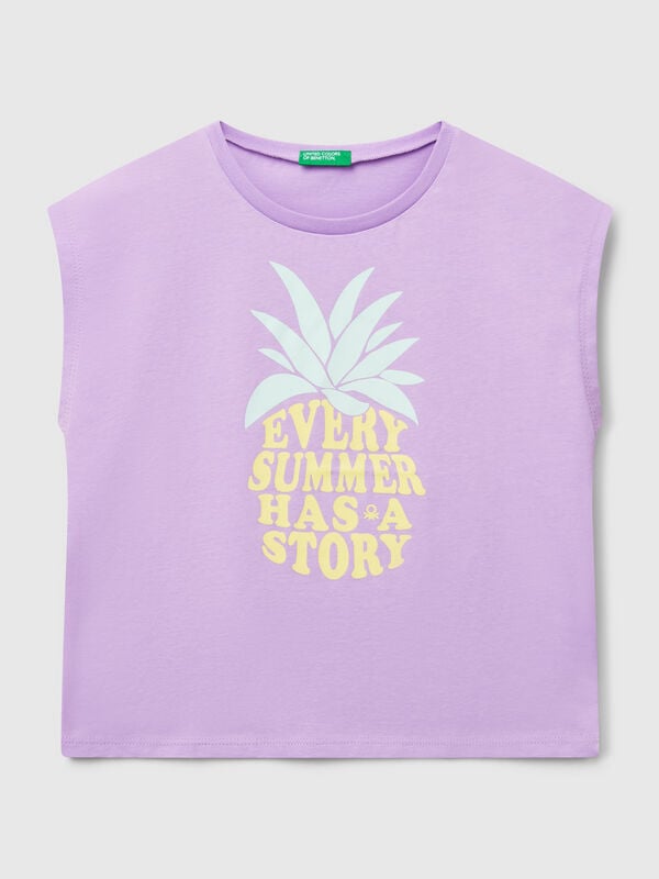 T-shirt con stampa fluo Bambina