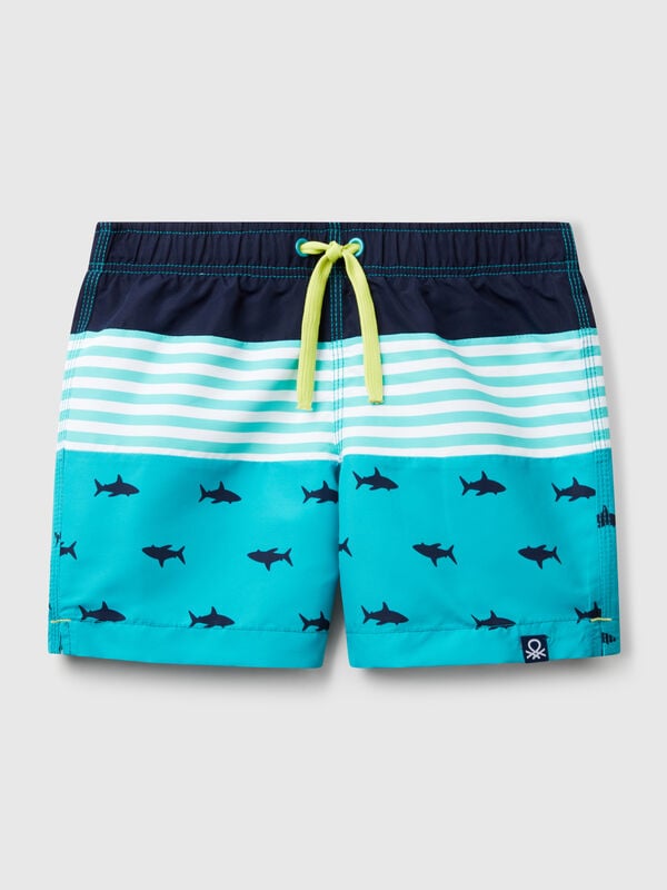 Boxer mare con righe e squali Bambino