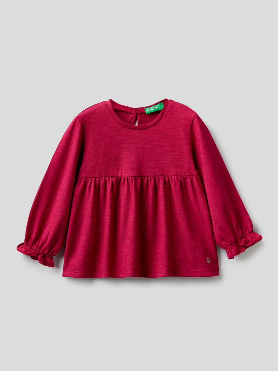 Blusa in 100% cotone biologico con balza image number 1