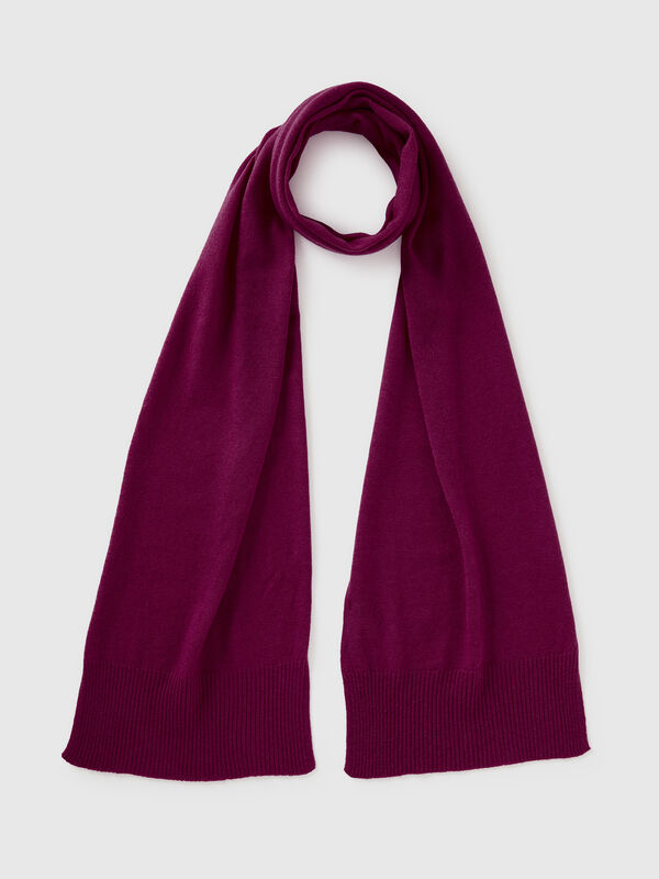 Sciarpa viola in pura lana Merino Donna