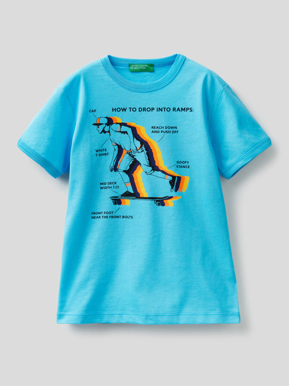 T-shirt con maxi stampa skateboard image number 1