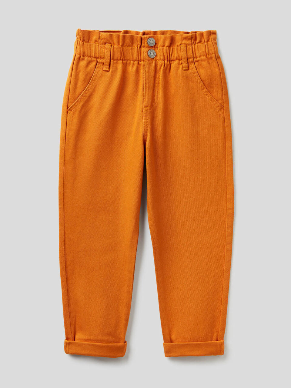 Pantaloni paperbag in cotone bio image number 1