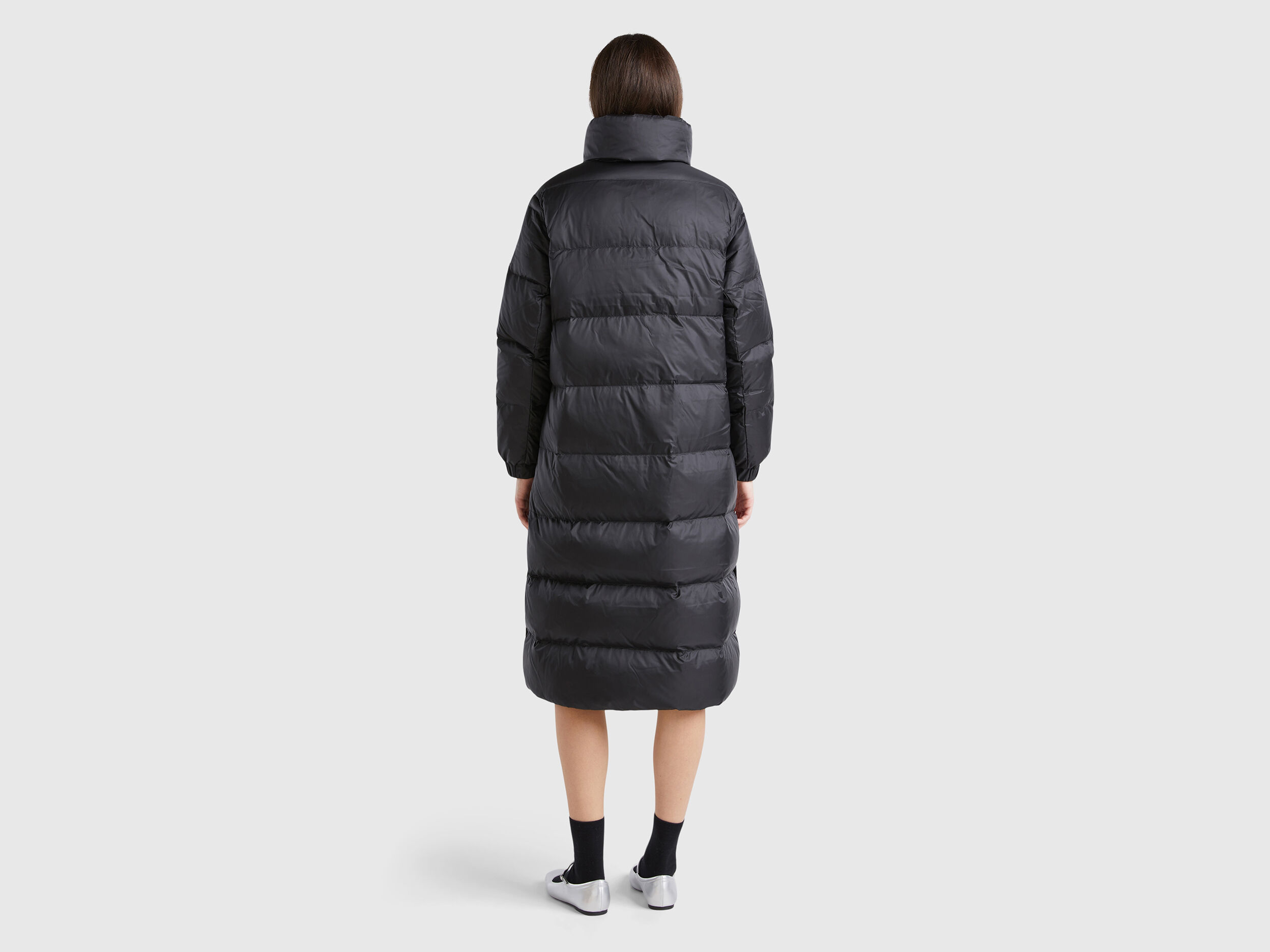 Piumino imbottito in vera piuma Nero Benetton