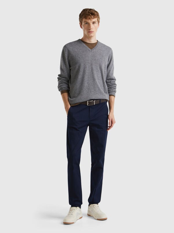 Chino slim fit in cotone stretch Uomo