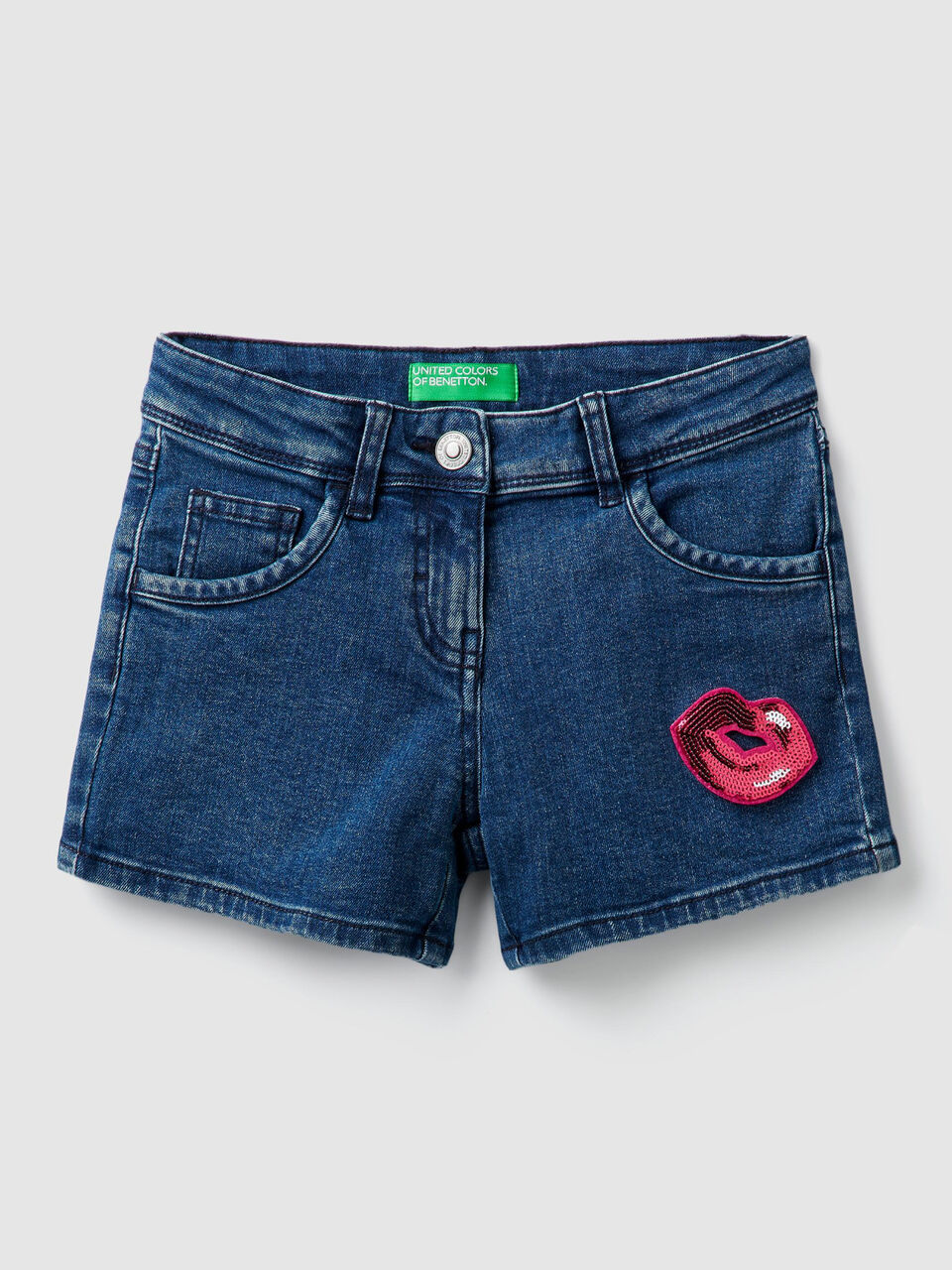 Shorts in denim con paillettes image number 1