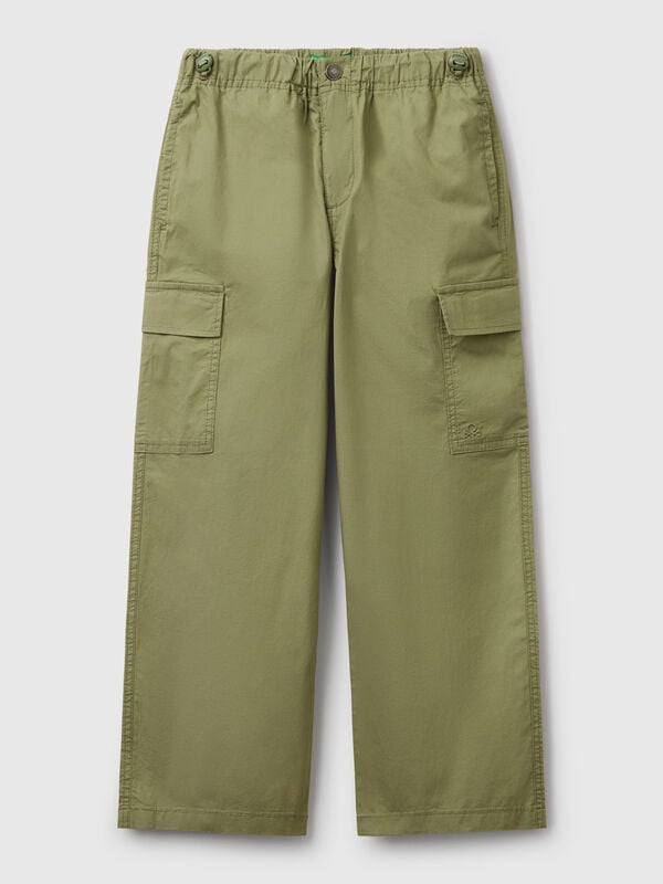 Pantaloni parachute in cotone stretch Bambino