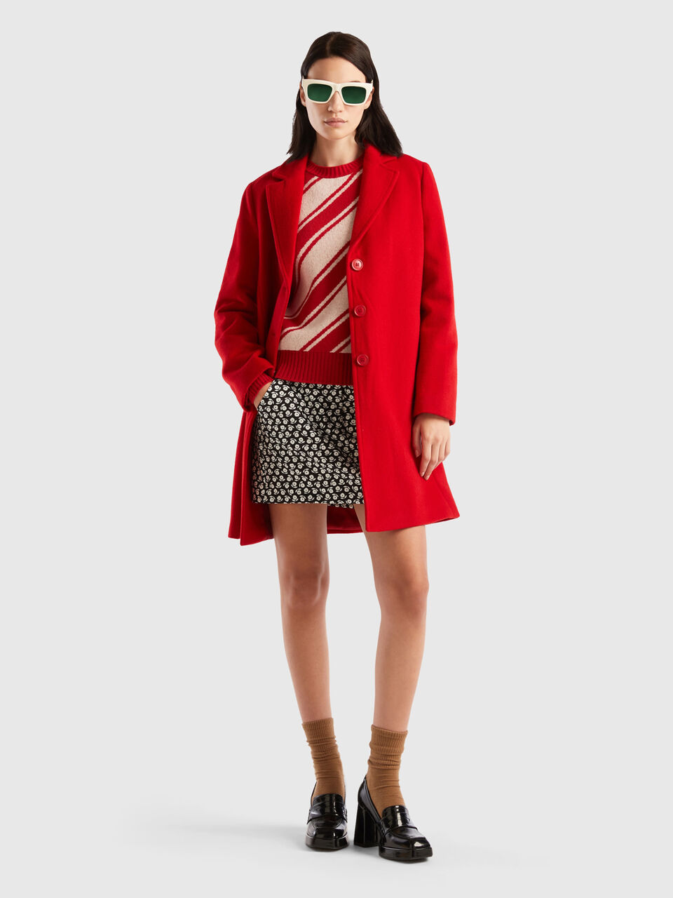 Cappotto donna in lana rosso
