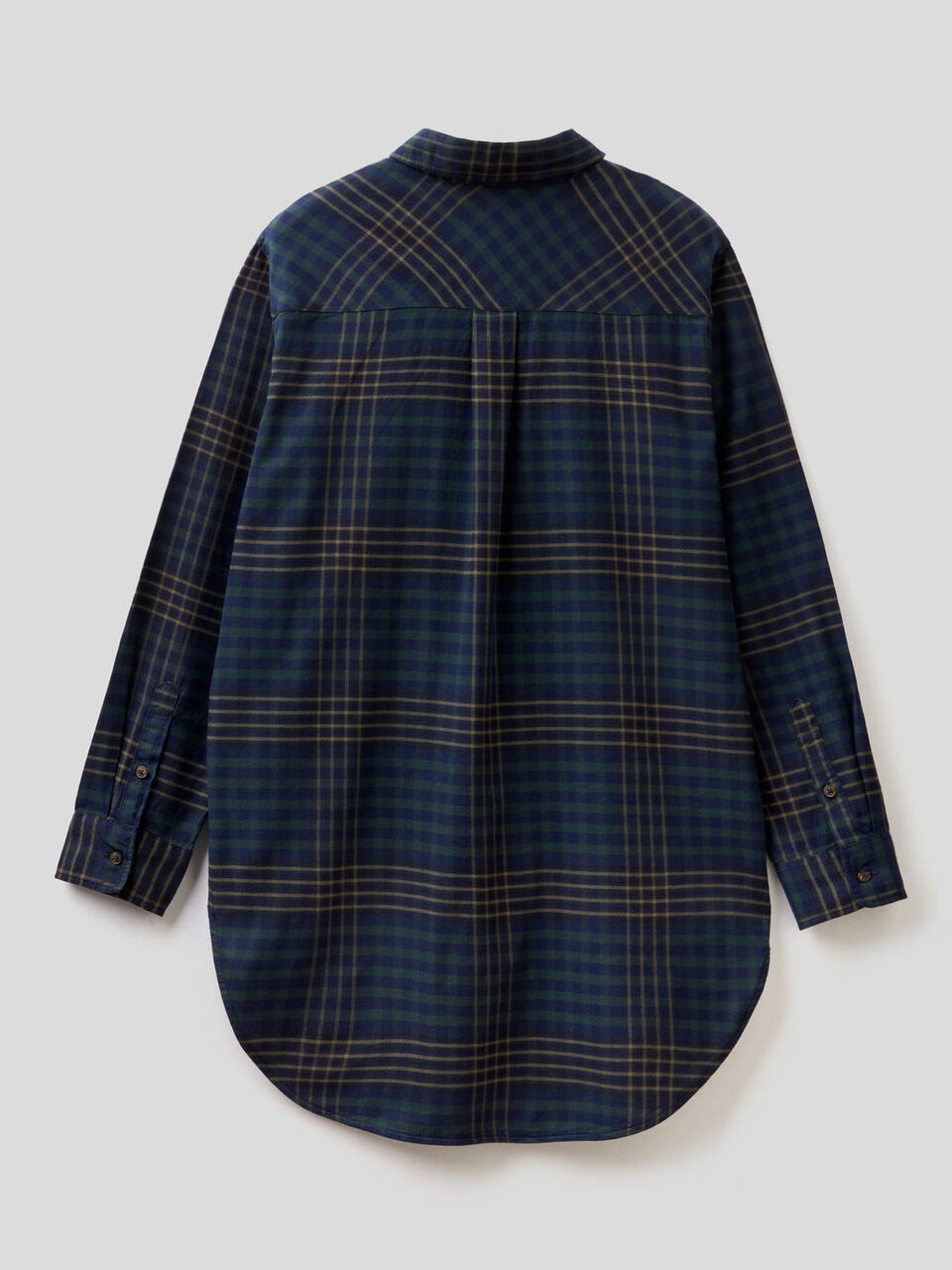 Camicia lunga a quadri in 100% cotone image number 2