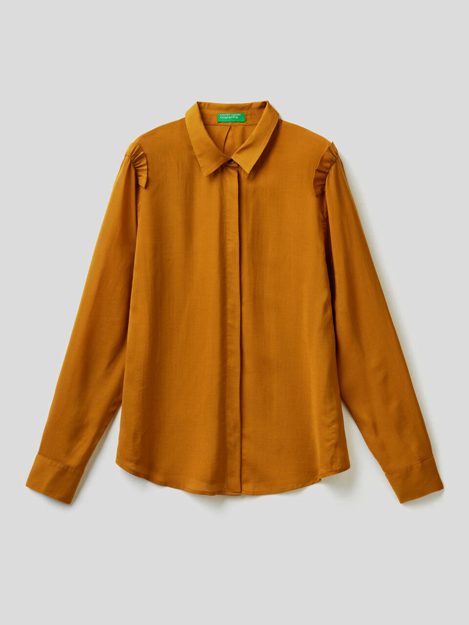Camicia fluida con rouches image number 1