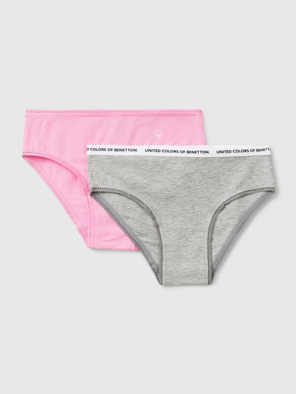 Due slip in cotone stretch Bambina
