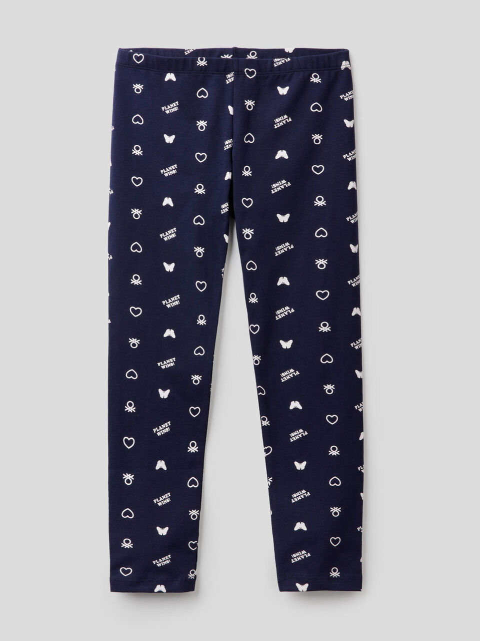 Leggings stampati in cotone stretch image number 1