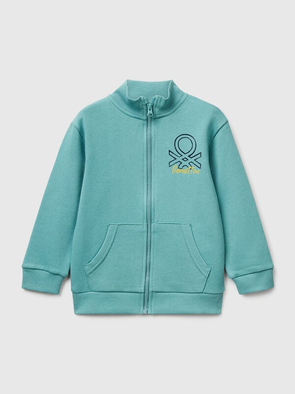 Felpa in cotone con logo Bambino
