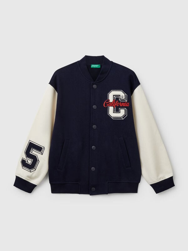 Bomber over fit con ricamo Bambino