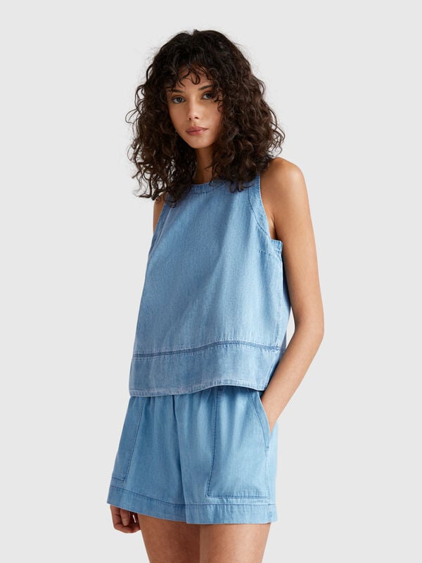Blusa in chambray Donna