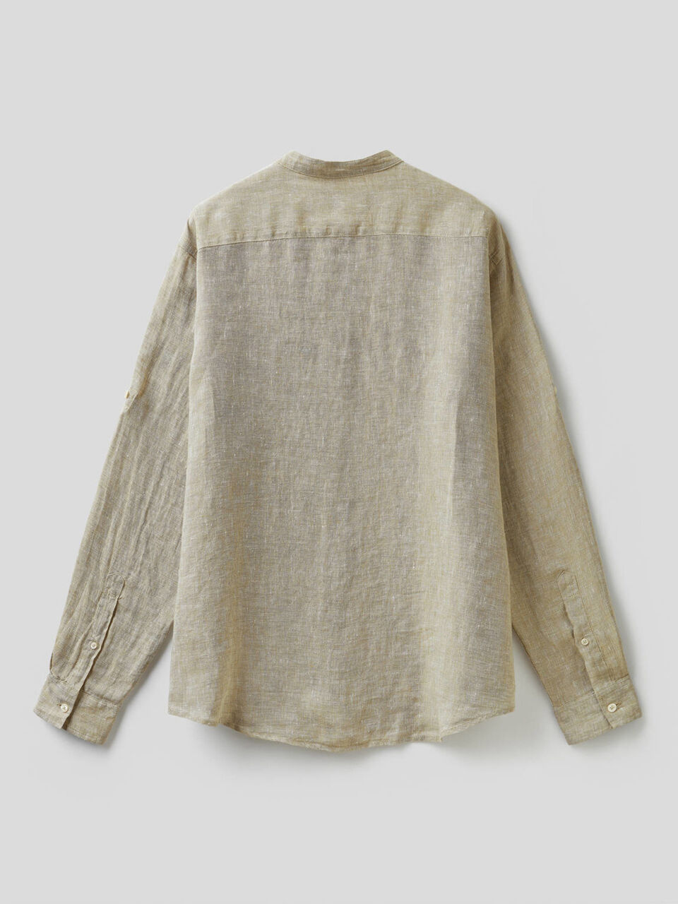 Camicia in lino con collo alla coreana image number 2