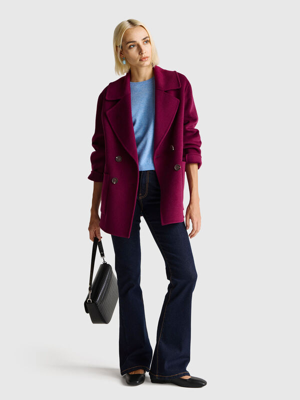Cappotto doppiopetto in misto lana Donna