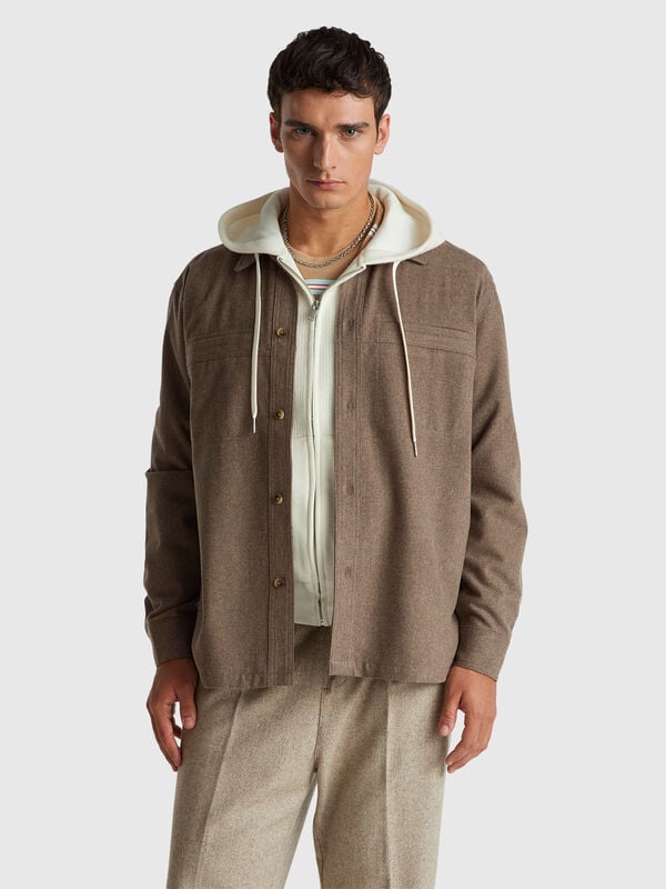 Overshirt in flanella Uomo