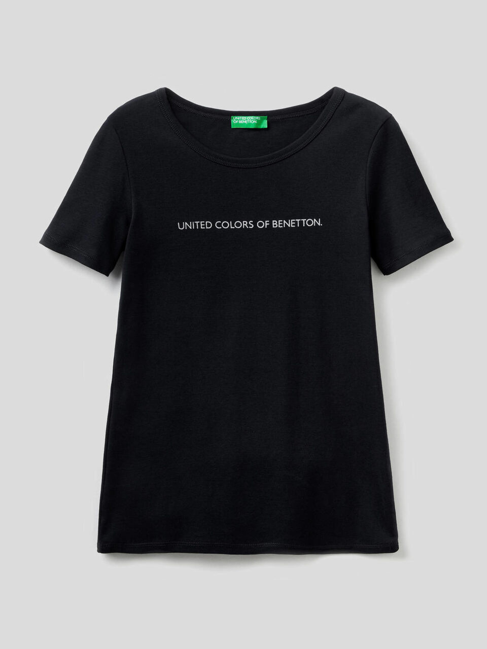 T-shirt 100% cotone con stampa logo glitter image number 1