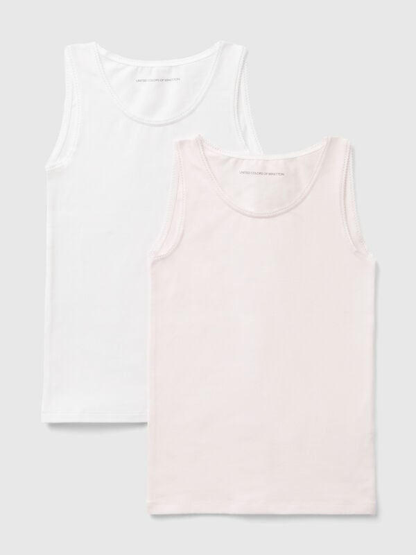 Due canotte in cotone stretch Bambina