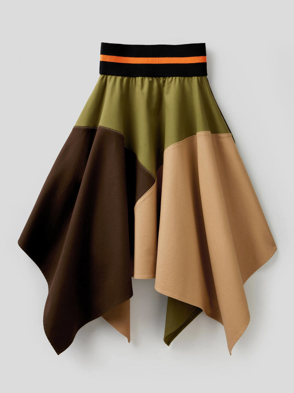 Gonna asimmetrica color block image number 2