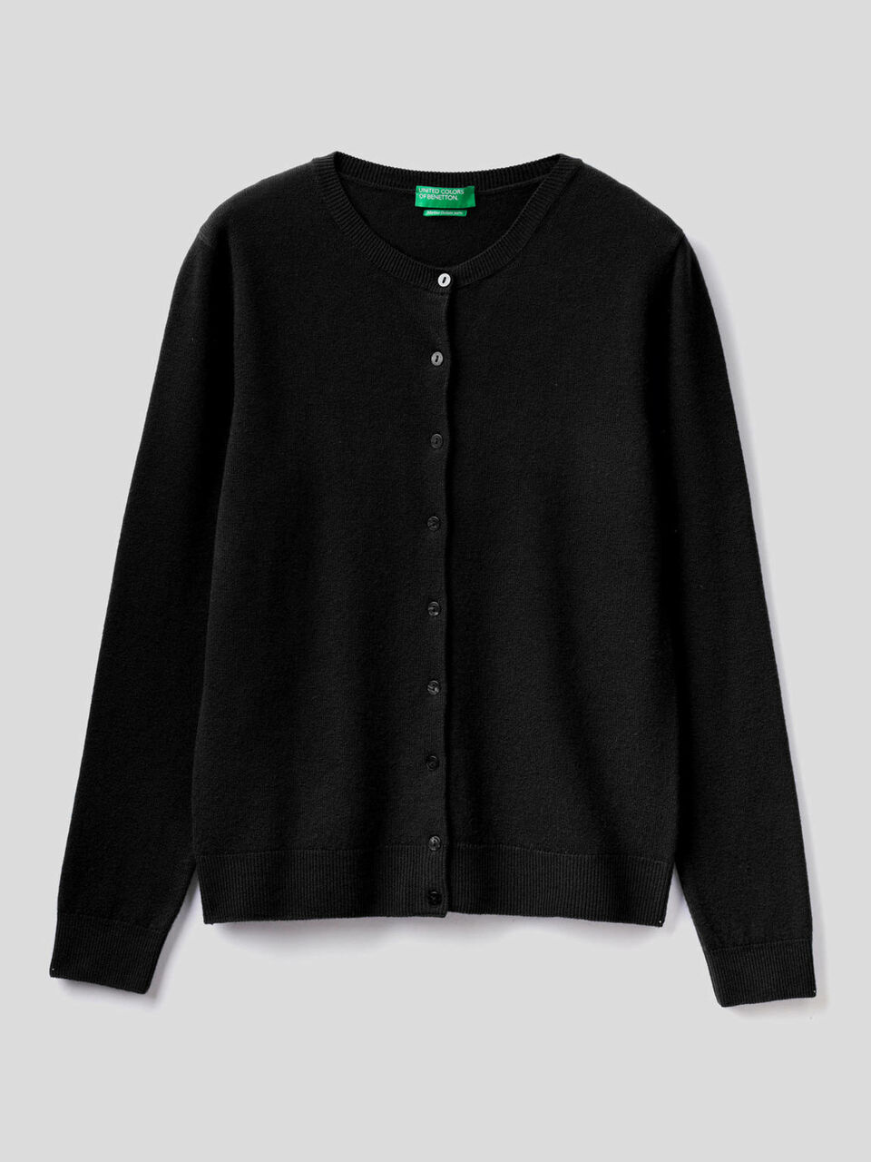 Cardigan girocollo in pura lana vergine image number 1