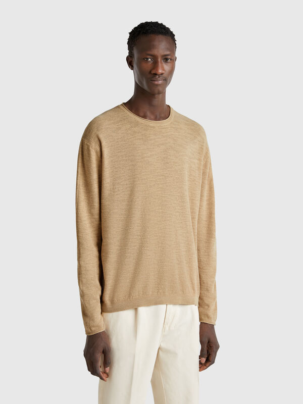 Maglia in misto lino e cotone Uomo