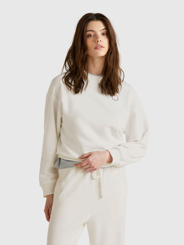 Felpa girocollo in misto cotone Donna