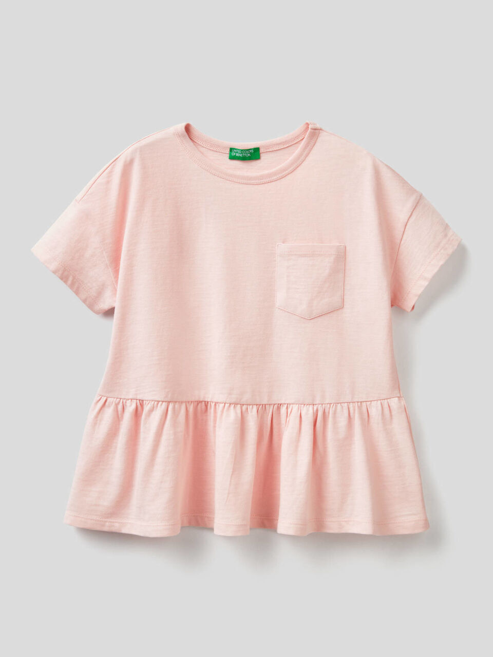 T-shirt in puro cotone con balza image number 1