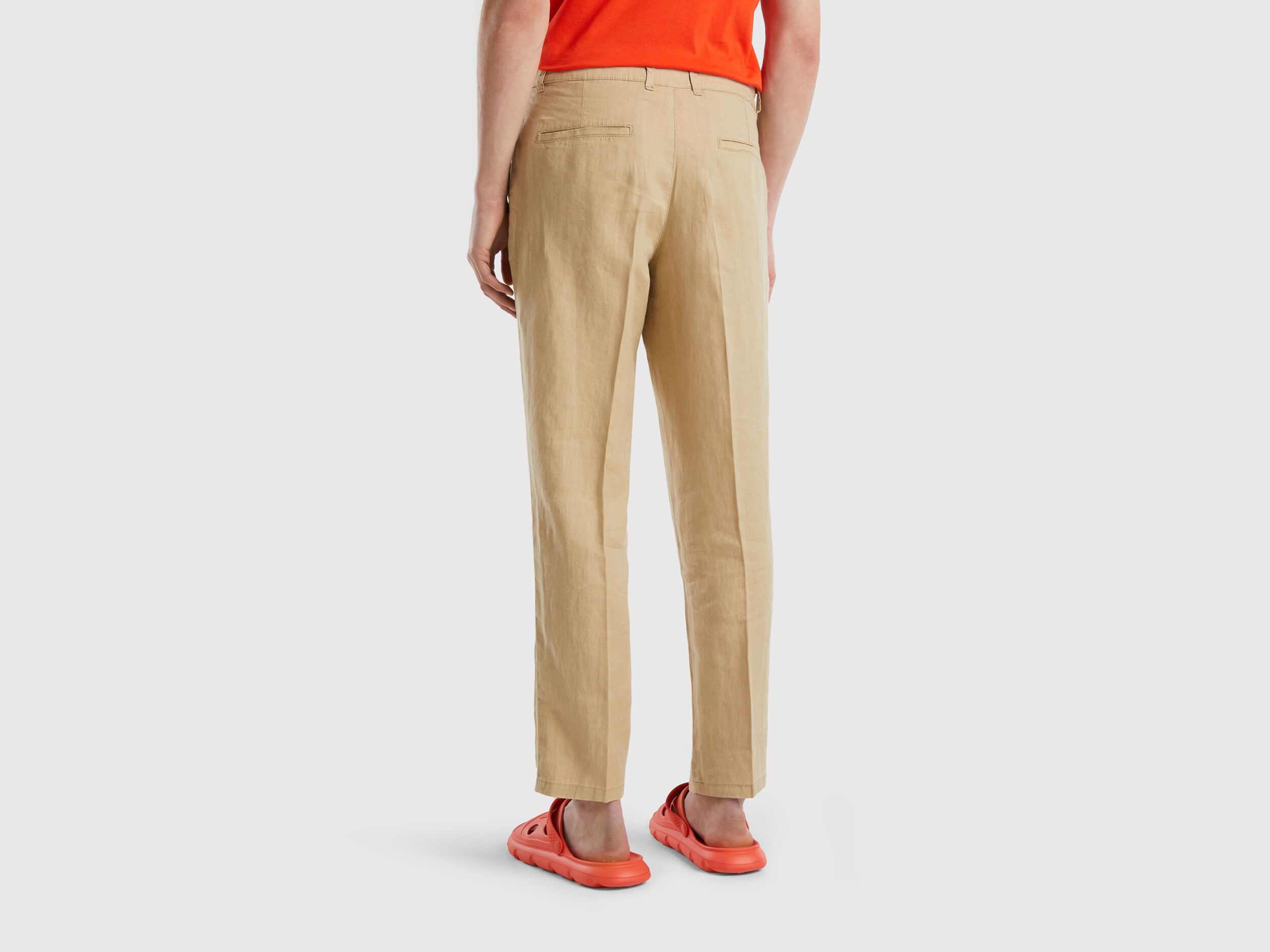 Pantaloni di lino clearance benetton