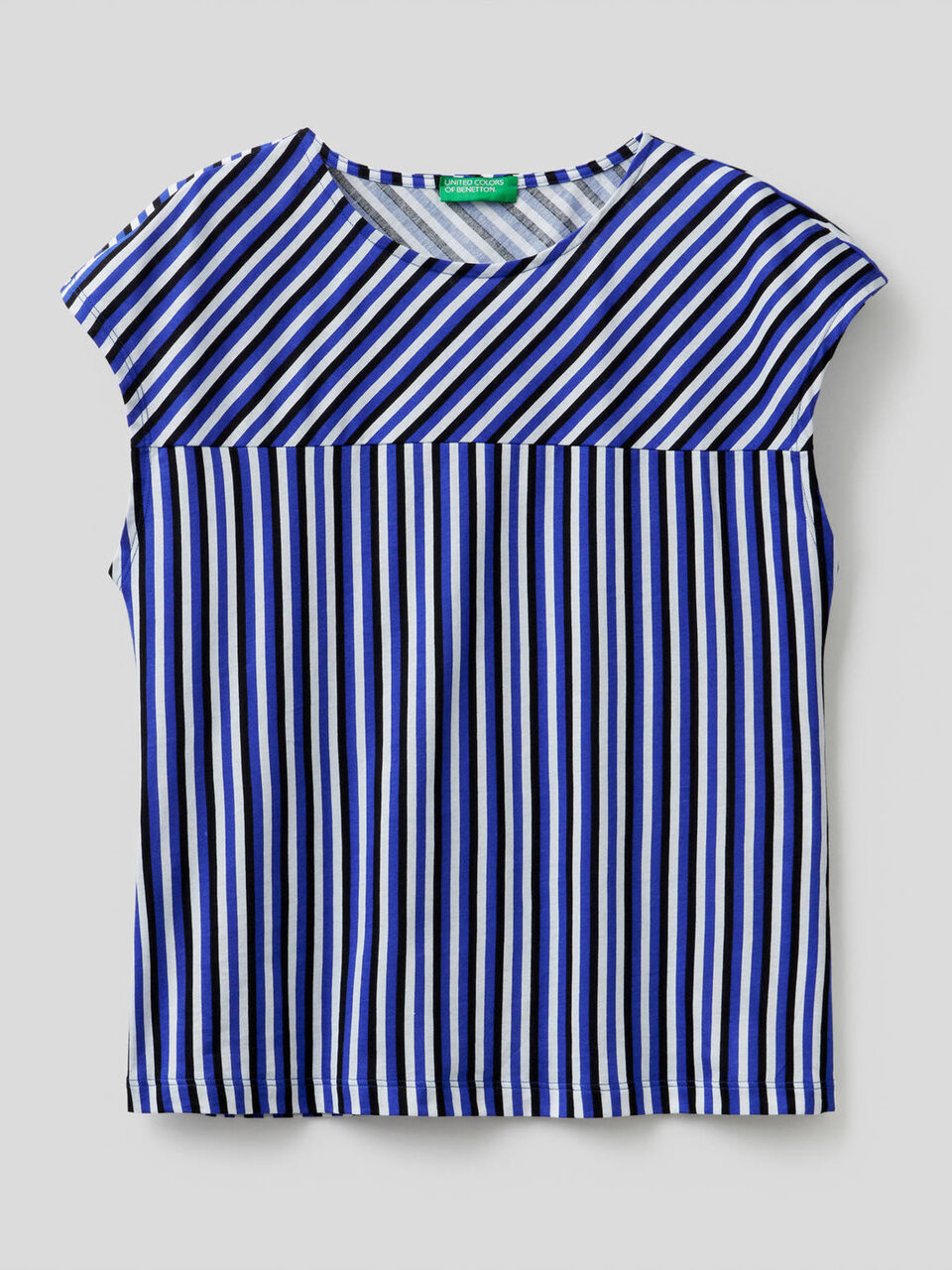 T-shirt a righe 100% cotone image number 1