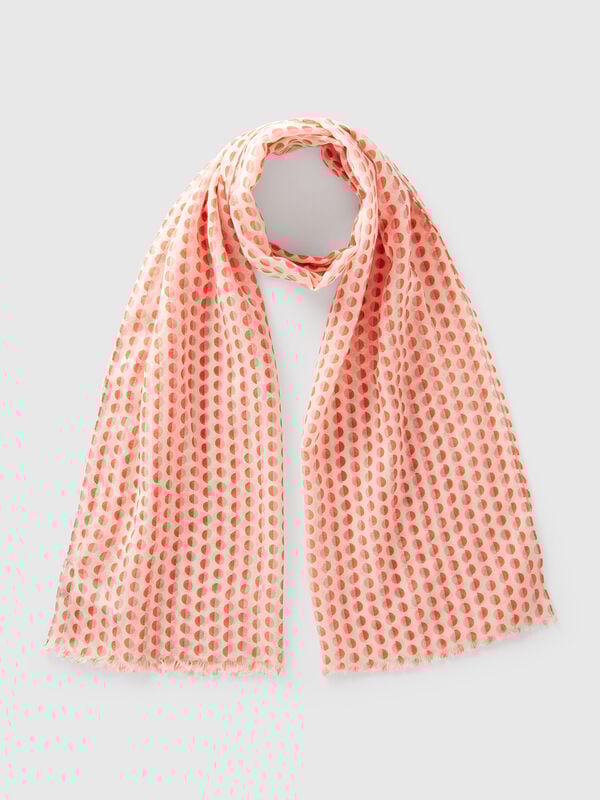 Sciarpa a pois rosa e rossi Donna