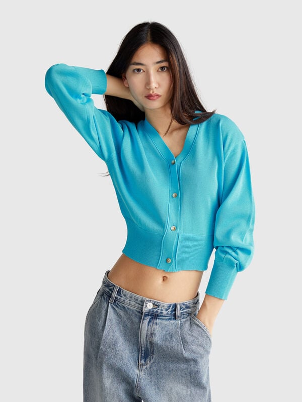 Cardigan in maglia con scollo a V Donna
