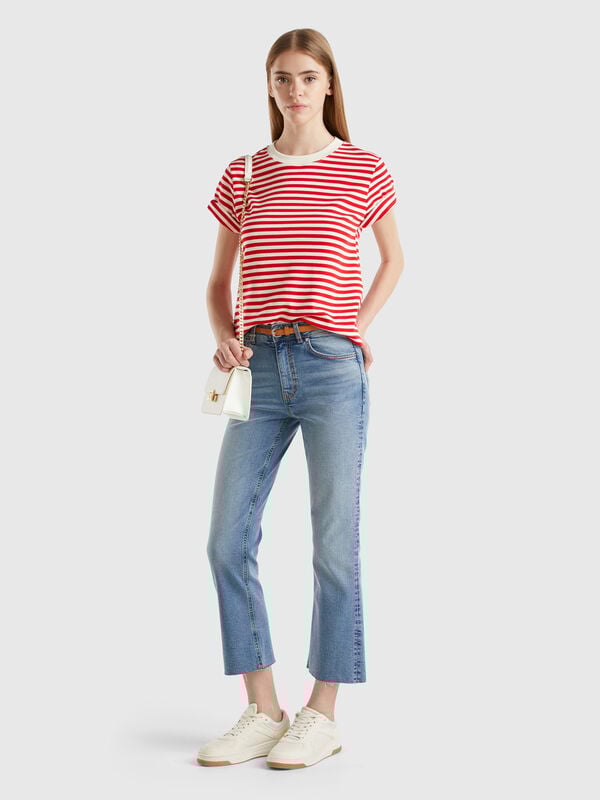Jeans cropped in cotone  Donna