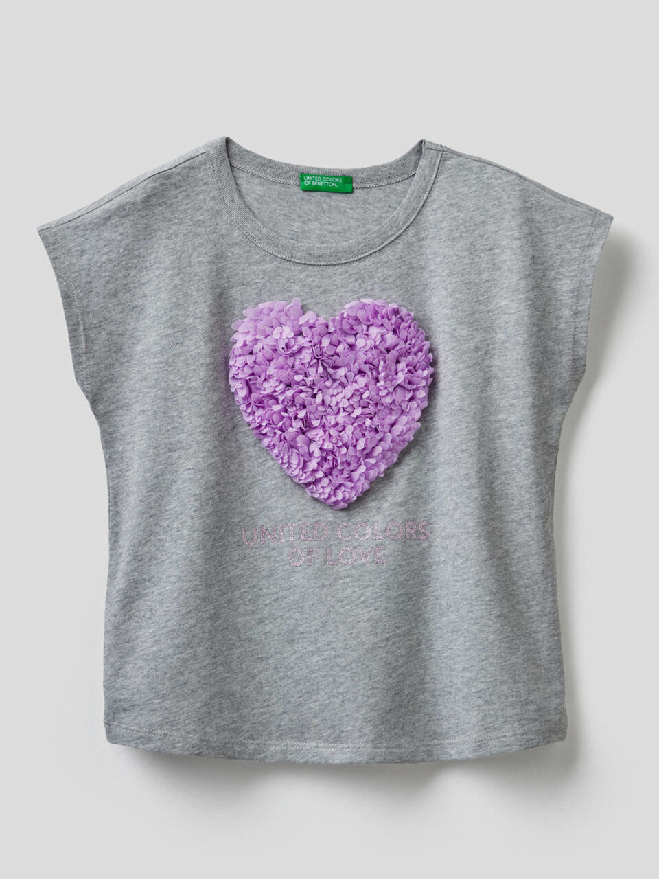 T-shirt con petali ricamati image number 1